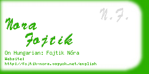 nora fojtik business card