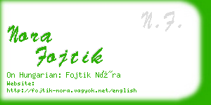 nora fojtik business card